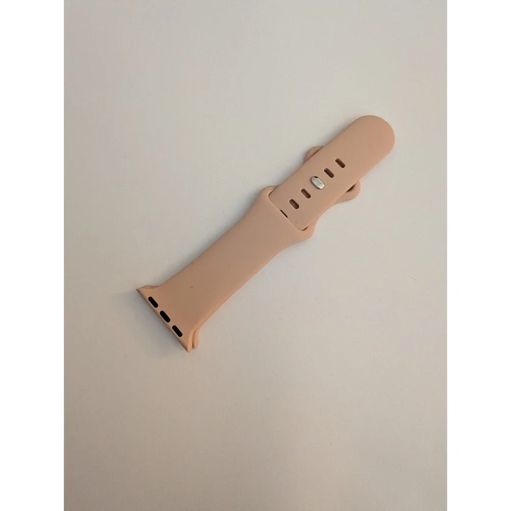 Peach Pink Silicone Sport Band for Apple Watch 38mm 40mm 41mm Smartwatch Strap
